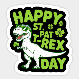 Happy St Pat Trex Day St Patricks Day T-Rex Dinosaur Funny Sticker